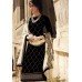 F-7310 BLACK FLORAL LUSTER STRAIGHT CUT VELVET SALWAR SUIT